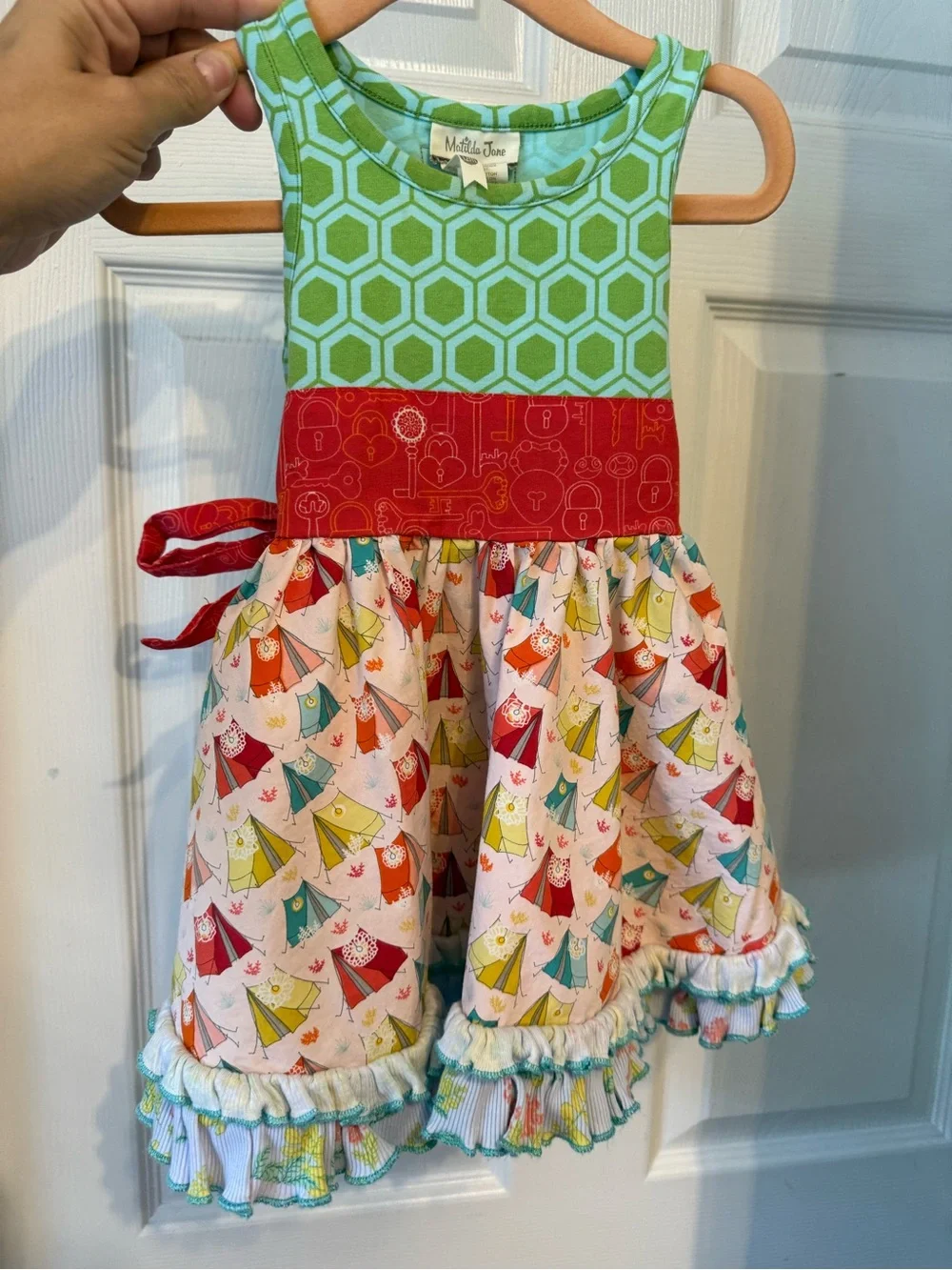 Matilda Jane Green & Red Tent Print Dress
